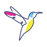 Kolibri fliegen Linie bunte Logo Symbol Vektor Icon Design Illustration