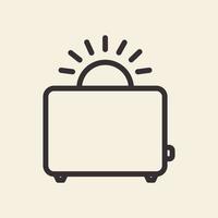 Toaster mit Sunrise Line Logo Design Vektor Icon Symbol Illustration