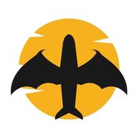fly bat flygplan logotyp symbol vektor ikon illustration grafisk design