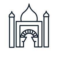 islamische moschee torlinie umriss logo vektor symbol illustration