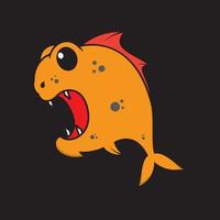 lite monster fisk färgglad logotyp design vektor grafisk symbol ikon tecken illustration kreativ idé