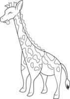 söt handritad baby giraff kontur vektor