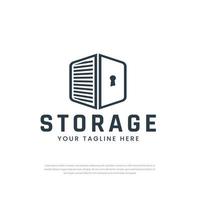 sicherer Garagenvektor. Design-Vorlage für das Self-Storage-Logo. mit dem Konzept aus Kombinationsschloss und Garagensymbol. vektor