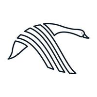 svan eller gåsfluga linje geometrisk logotyp vektor illustration design