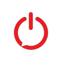 Power-Button-Symbol mit Chat-Talk-Blase-Logo-Symbol-Symbol-Vektor-Grafik-Design-Illustration-Idee kreativ vektor
