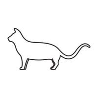 linien einfaches katzen-hipster-logo-vektorsymbol-illustrationsdesign vektor