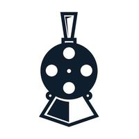 tåg med film logotyp vektor ikon design