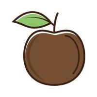 sapodilla frisches obst braun logo symbol symbol vektor grafik design illustration idee kreativ