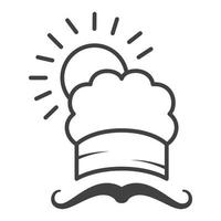 Kochmütze mit Sonnenlinien Logo Symbol Vektor Icon Illustration Grafikdesign