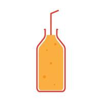 Linie Flasche bunter Orangensaft Logo Symbol Vektor Icon Illustration Grafikdesign