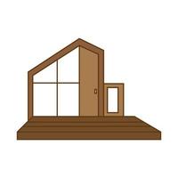 haus moderne architektur holz minimalistisch logo vektor symbol illustration design