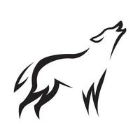 moderne form tier wolf oder hund brüllen logo vektor symbol symbol design illustration