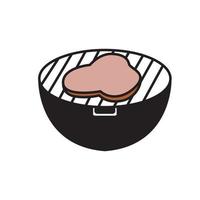 nötkött på grillen logotyp design vektor ikon symbol illustration