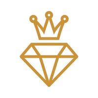 goldlinien diamant mit krone logo design vektor symbol symbol illustration