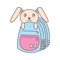 kaninchen oder hase mit taschenlogo-vektorillustration vektor