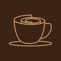 kreativ linje kaffekopp eller chokladkopp logotyp symbol ikon vektor grafisk design illustration idé kreativ