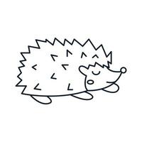 Stachelschwein Schlaflinie niedliche Cartoon-Logo-Vektor-Illustration vektor