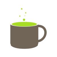 grüner Matcha-Dampf mit Tasse Logo Symbol Symbol Vektorgrafik Design Illustration Idee kreativ vektor