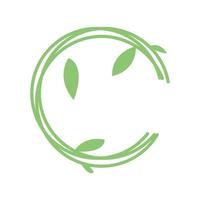 växt vinstockar cirkel grön logotyp symbol ikon vektor grafisk design illustration idé kreativ