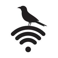 wifi und vogel logo vektor symbol illustration design