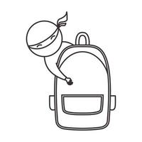 Tasche Schule mit Kindern Ninja Logo Symbol Vektor Icon Illustration Grafikdesign