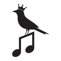 merkt musik und vogelkönig logo vektor symbol illustration design