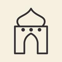 Linien Moschee Kuppel einfaches Logo Design Vektor Symbol Symbol Illustration