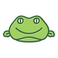 Froschkopf grün glückliches Gesicht Cartoon Logo Symbol Symbol Vektorgrafik Design Illustration vektor