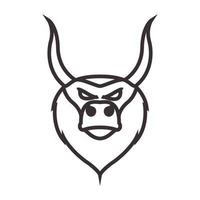 linjer hipster huvud tjur eller buffel logotyp vektor ikon illustration design