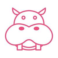 Linien niedlichen Cartoon Kopf Hippo Logo Symbol Vektor Icon Illustration Grafikdesign