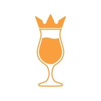 ein Glas Orangensaft mit Krone Logo Vektor Symbol Symbol Grafik Design Illustration