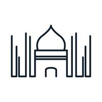 islamische moschee einfache linie umriss logo vektor symbol illustration