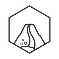 moderne Linien Berg Vulkanausbruch Logo Vektor Symbol Icon Design Grafik Illustration