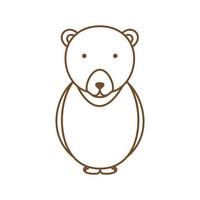 isbjörn eller grizzlybjörn eller honungsbjörn söt tecknad linjekonst eller design för logotyp vektorillustration vektor