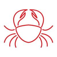 krabbor linjer skaldjur röd logotyp vektor ikon illustration design