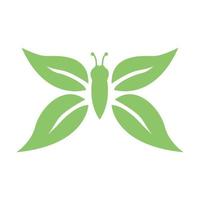 Schmetterling mit grünen Flügeln Logo Vektor Symbol Icon Design Illustration