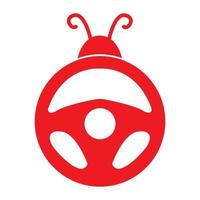 Lenkrad mit Bug Logo Vektor Symbol Icon Design Grafik Illustration
