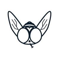 Tier Insekt fliegt Kopf Flügel Linien Logo Vektor Icon Illustration Design