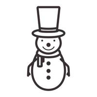 Linien niedlichen Cartoon Schneemann Logo Symbol Vektor Icon Illustration Design