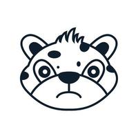 Tiger oder Jungtier traurige Cartoon-Logo-Symbol-Vektor-Illustration vektor