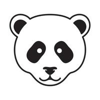 Kopf niedlich trauriges Gesicht Panda Logo Vektor Icon Illustration Design