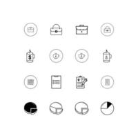 Geschäfts- und Finanz-Web-Icon-Set - Umriss-Icon und Fill-Icon-Sammlung, Vektordesign. vektor