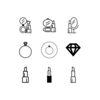 Make-up-Icon-Set Vektor-Design. vektor