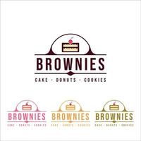 brownies tårta logotyp vektor illustration mall ikon grafisk design.
