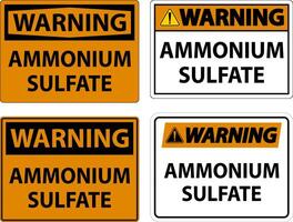 varning ammoniumsulfat symbol tecken på vit bakgrund vektor