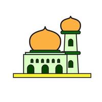 moscheeillustration im flachen und bunten stil. design für ramadan und islamische feiertage. vektor