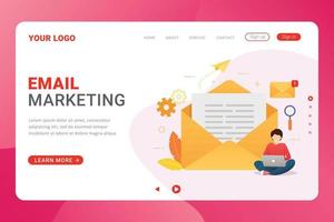 Landing Page Landing Page Template E-Mail-Marketing-Designkonzept vektor