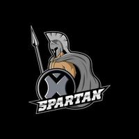 Spartanisches Maskottchen-Esport-Logo-Design vektor