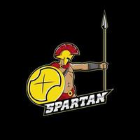 Spartanisches Maskottchen-Esport-Logo-Design vektor