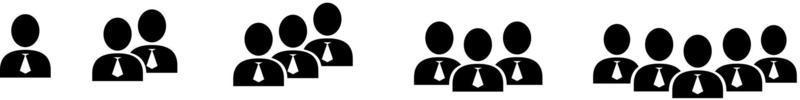 Illustration der Menschenmenge Symbol Silhouetten Vektor. soziale Ikone. Benutzergruppen Netzwerk. Unternehmensteamgruppe. Symbol für Community-Mitglieder. Business-Team-Arbeitsaktivität. Symbol für die Einheit der Mitarbeiter vektor